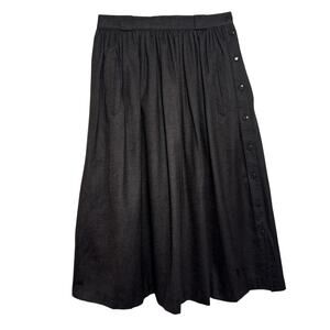 Vtg Escada Gray 100% New Wool Pleated Side Buttons Midi Skirt Made in W Germany